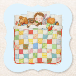COZY QUILT Bracket Paper-Onderzetters - blauw Kartonnen Onderzetters