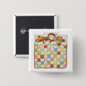 COZY QUILT Square Button Pin (Voorkant /achterkant)
