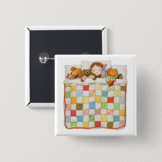 COZY QUILT Square Button Pin (Voorkant /achterkant)