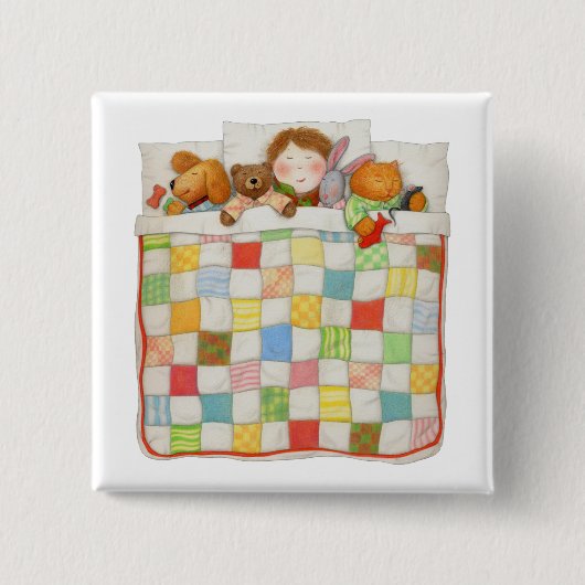 COZY QUILT Square Button Pin (Voorkant)