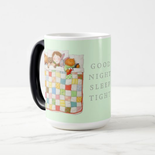 COZY QUILT Tall Green Morphing Mok (Voorkant links)