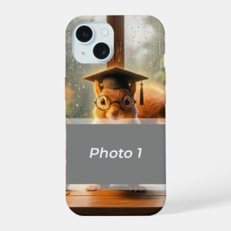 Cozy Rainy Day Squirrel Teacher Appreciation Case iPhone 15 Hoesje