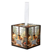 Cozy Rainy Day Squirrel Teacher Appreciation Kubus Ornament (Voorkant hoekig)