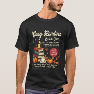 Cozy Reader Book-Club Fall Bookish Booktrovert Lib T-shirt