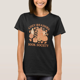 Cozy Readers Book Society Pastel Fall Books & Pump T-shirt