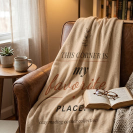Cozy Reading Corner Throw Blanket Fleece Deken