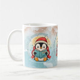 Cozy Reading Penguin Winter Coffee Tea Mug Koffiemok