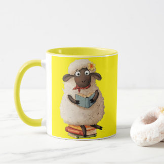 Cozy Reading Sheep – Cute Animal Coffee Mug Mok