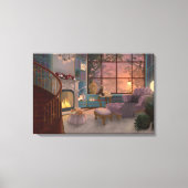 Cozy Reading Sunset Room Wall Canvas (Voorkant)