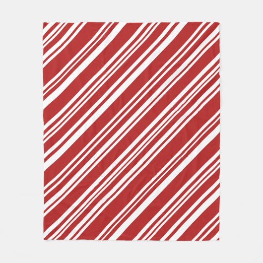 Cozy Red en White Modern Peppermint Stripes Fleece Deken (Voorkant)