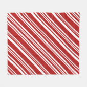 Cozy Red en White Modern Peppermint Stripes Fleece Deken (Voorkant (Horizontaal))