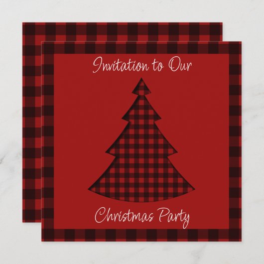 Cozy Red Pset Pattern kerstboom Kaart (Voorkant / Achterkant)