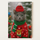 Cozy Russian Blue Cat Christmas Personalized (Dos)