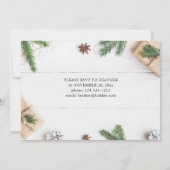 Cozy Rustic Pine Leaves Holiday Kaart (Achterkant)