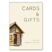 Cozy Rustic Watercolor Cabin Kaart (Achterkant)