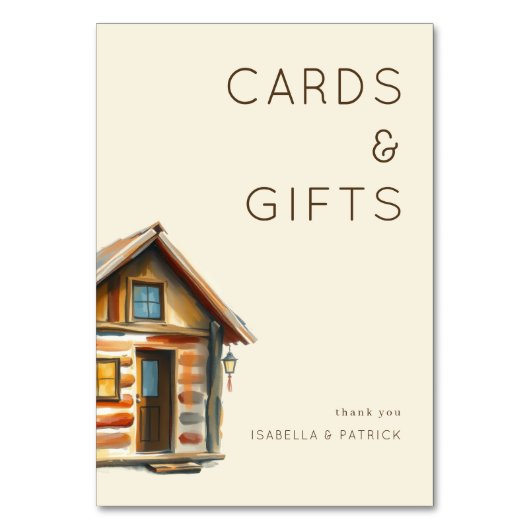 Cozy Rustic Watercolor Cabin Kaart (Voorkant)