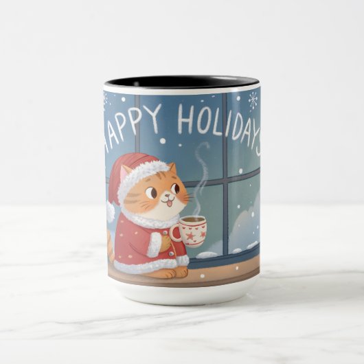 Cozy Santa Cat Holiday Mug (Centre)