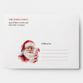 Cozy Santa Claus Minimalist Script Font Envelope Envelop