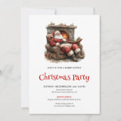 Cozy Santa Watercolor Christmas Dinner Invitation (Devant)