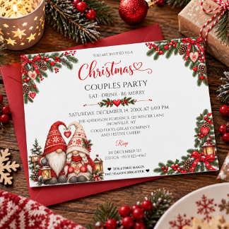 Cozy Scandinavian Christmas Couples Party Kaart