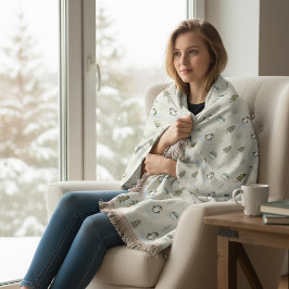 Cozy Scandinavian Holiday Woven Blanket Deken