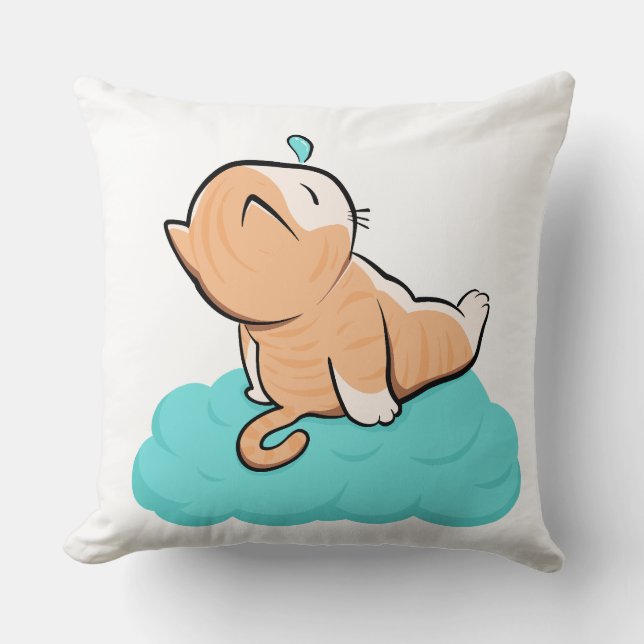 "Cozy sleeping cat on cloud" Kussen (Voorkant)