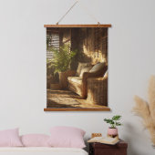 Cozy Sunlit Reading Nook Boho Interior Art Hangend Wandkleed (Slaapkamer)