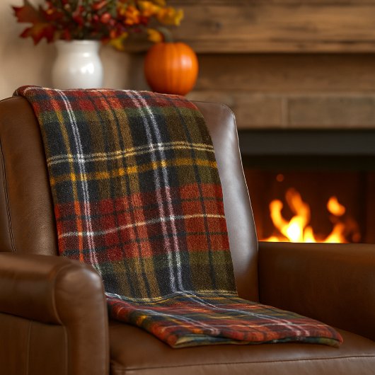 Cozy Tartan Fleece Blanket, valkleuren Deken