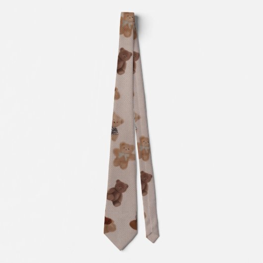 Cozy Teddy Bears Pattern Tie Stropdas (Voorkant)