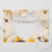 Cozy Thanksgiving Pumpkin Dinner Folie Uitnodiging (Achterkant)