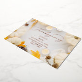 Cozy Thanksgiving Pumpkin Dinner Folie Uitnodiging (Gedraaid)