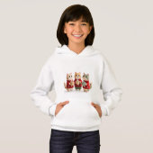 Cozy Three Cats Winter Kids Hoodie (Devant entier)