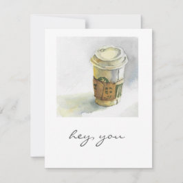 Cozy to-go Coffee Cup Watercolor Card Feestdagenkaart