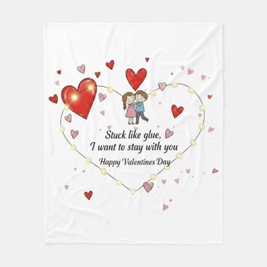 cozy togetherness personalized heart illustration fleece deken (Voorkant)