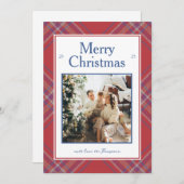 Cozy Traditional Plaid Tartan Holiday Card Feestdagenkaart (Voorkant / Achterkant)