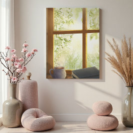 Cozy Vintage Window Canvas Afdruk