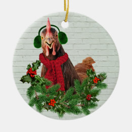 Cozy Warm Chicken Keramisch Ornament