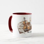 Cozy Warm Christmas Violin Candle Mok (Voorkant links)