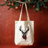 Cozy & Warm | Monogram rode bufferplaat Tote Bag