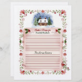 Cozy Watercolor Christmas Recipe Card - Editable (Voorkant / Achterkant)