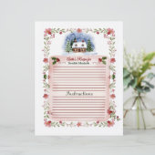 Cozy Watercolor Christmas Recipe Card - Editable (Staand voorkant)