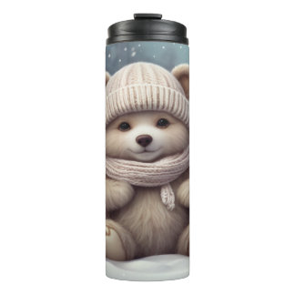 Cozy Winter Bear Cub Thermosbeker