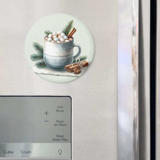 Cozy Winter Cocoa Marshmallow Mug Scene Magneet (Insitu (Koelkast))