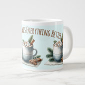 Cozy Winter Cocoa Marshmallow Scene Extra Grote Beker (Voorkant rechts)