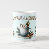 Cozy Winter Cocoa Marshmallow Scene Extra Grote Beker (Voorkant)