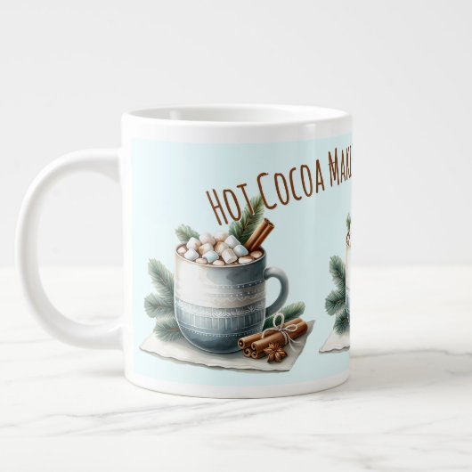 Cozy Winter Cocoa Marshmallow Scene Extra Grote Beker (Links)