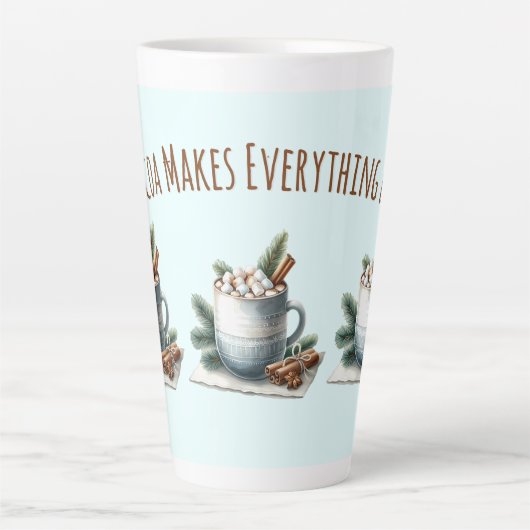 Cozy Winter Cocoa Marshmallow Scene Latte Mok (Voorkant)