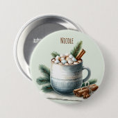 Cozy Winter Cocoa Marshmallow Scene Ronde Button 7,6 Cm (Voorkant /achterkant)