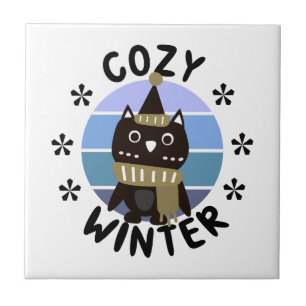 Cozy Winter, Cute Owl Tegeltje