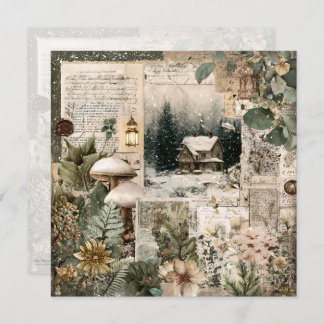 Cozy Winter Deep Cottagecore Scrapbook Page  Kaart